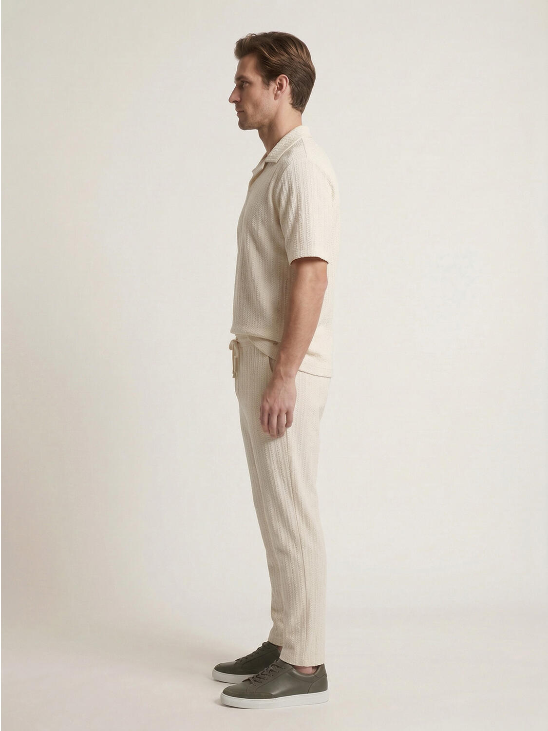 Naturel Keten Karışımlı Regular Fit Tişört - 3