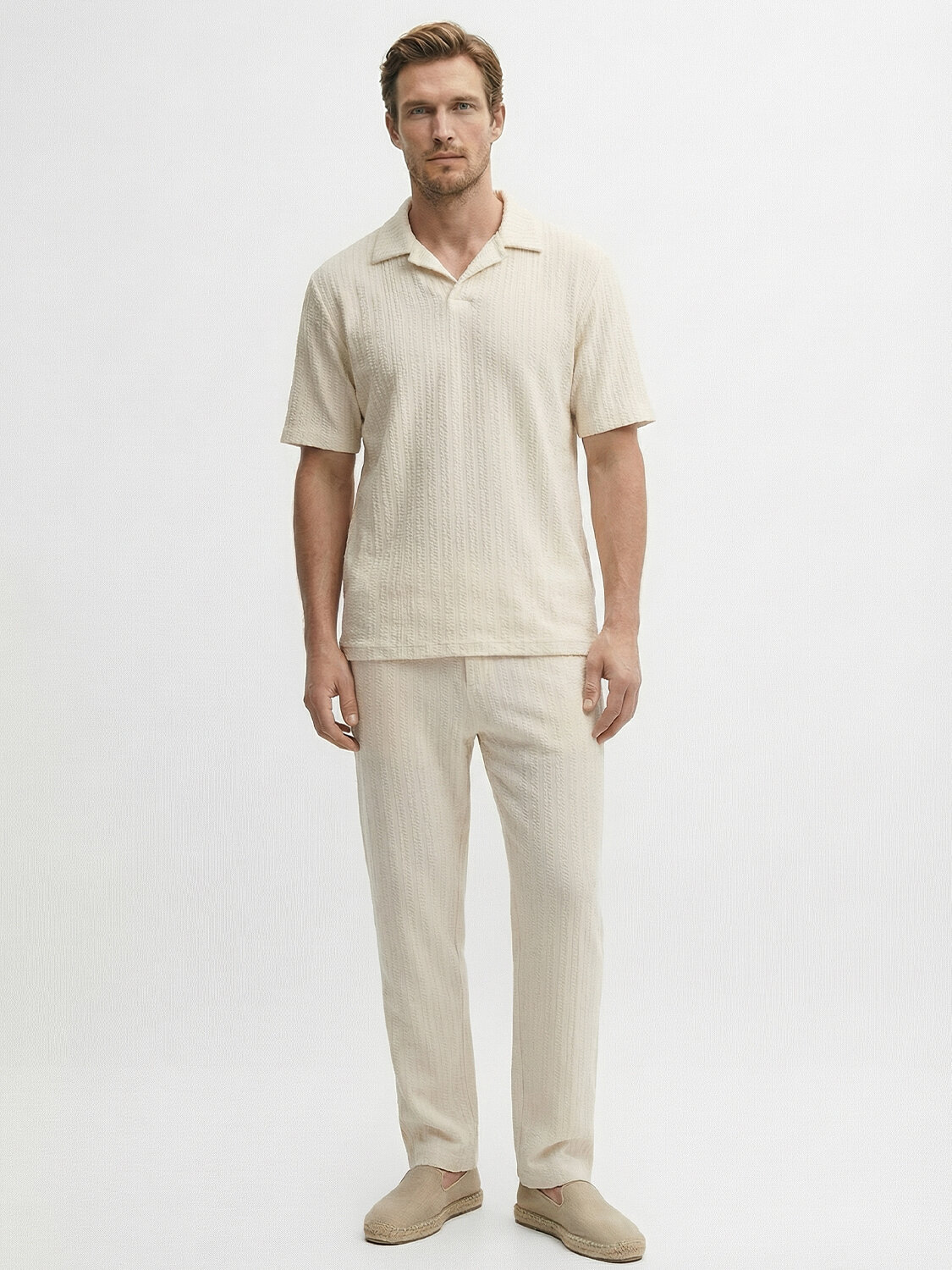 Naturel Keten Karışımlı Regular Fit Tişört (1)