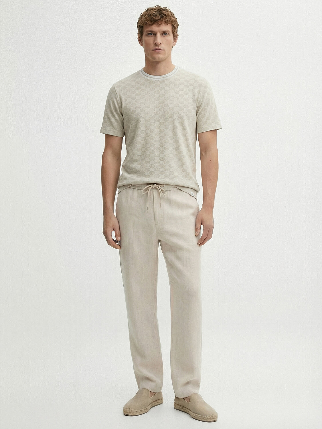 Naturel Keten Karışımlı Regular Fit Tişört (1)