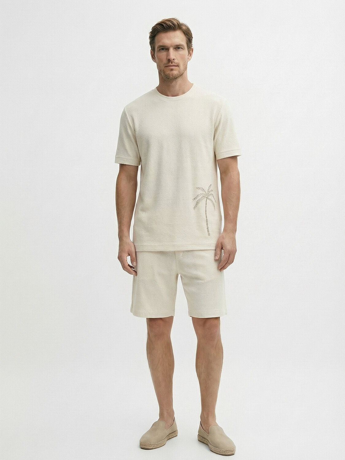 Naturel Keten Karışımlı Regular Fit Tişört (1)