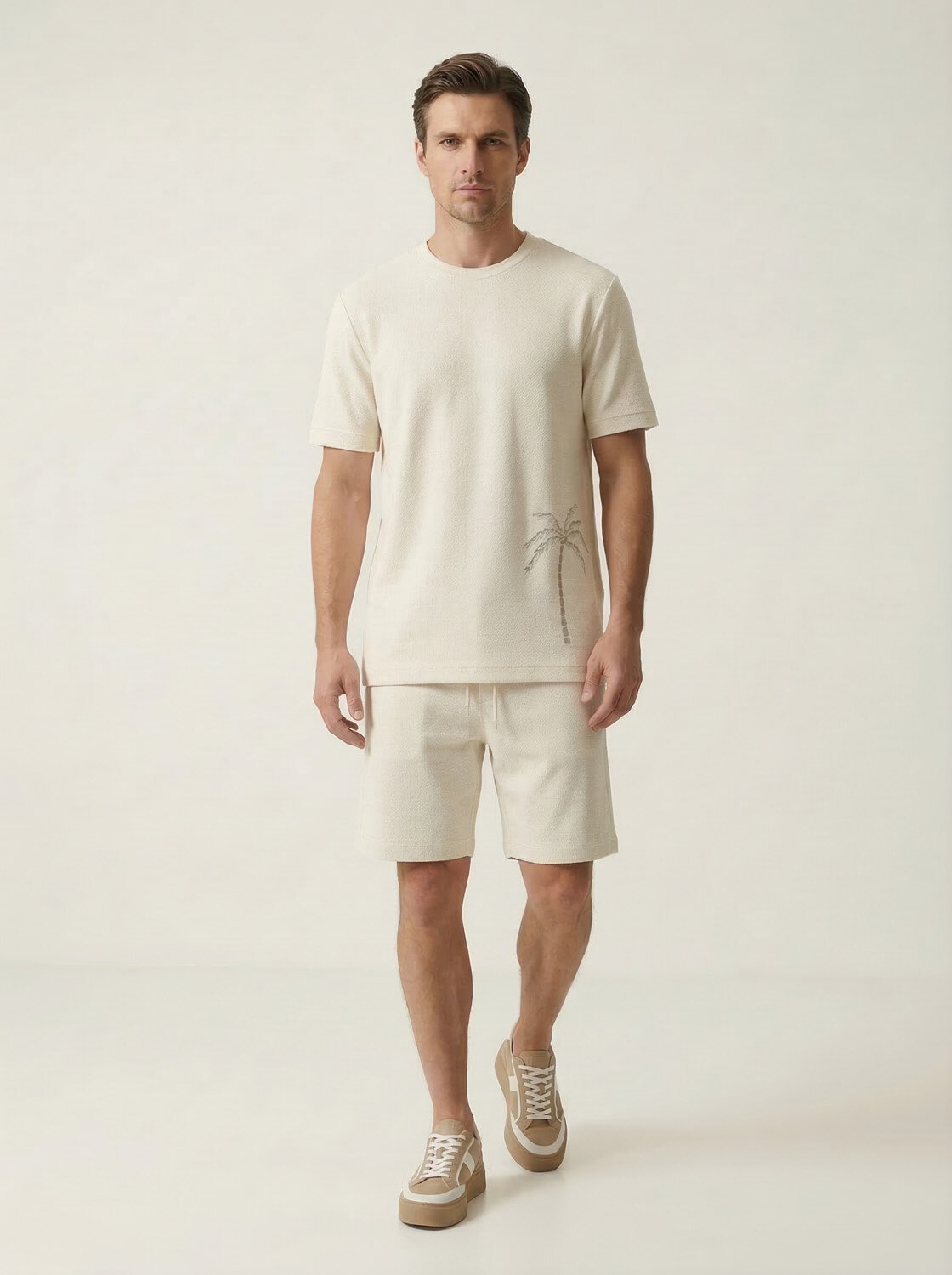 Naturel Keten Karışımlı Regular Fit Tişört (1)