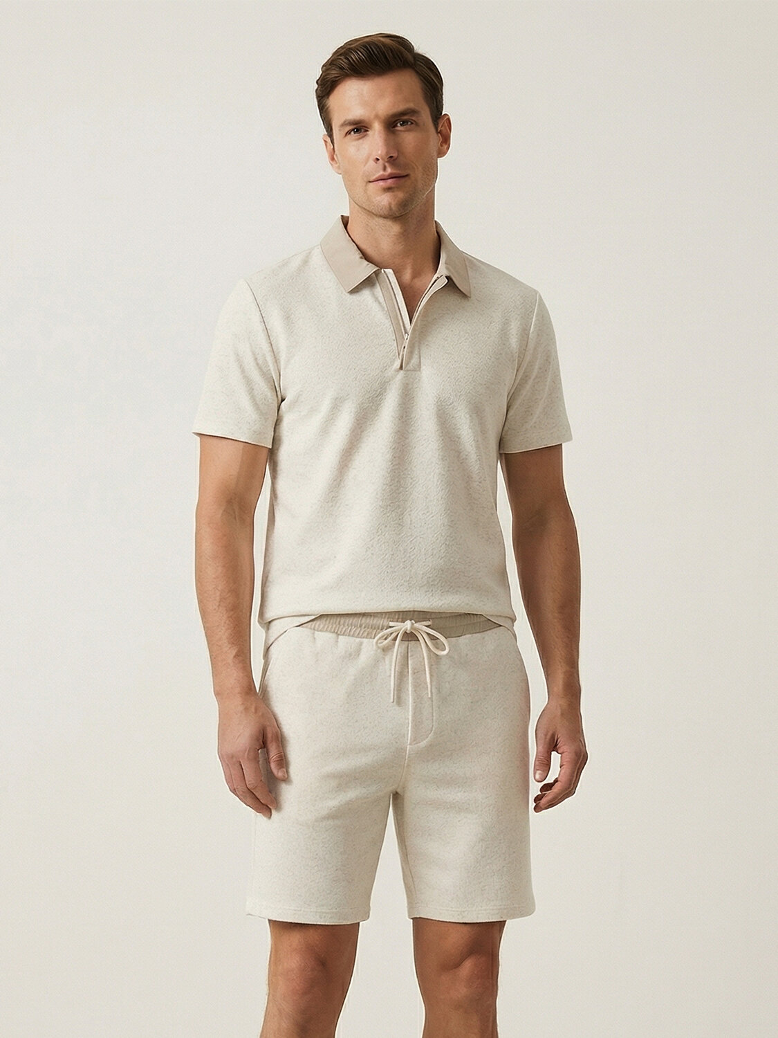 Naturel Keten Karışımlı Regular Fit Tişört - 1