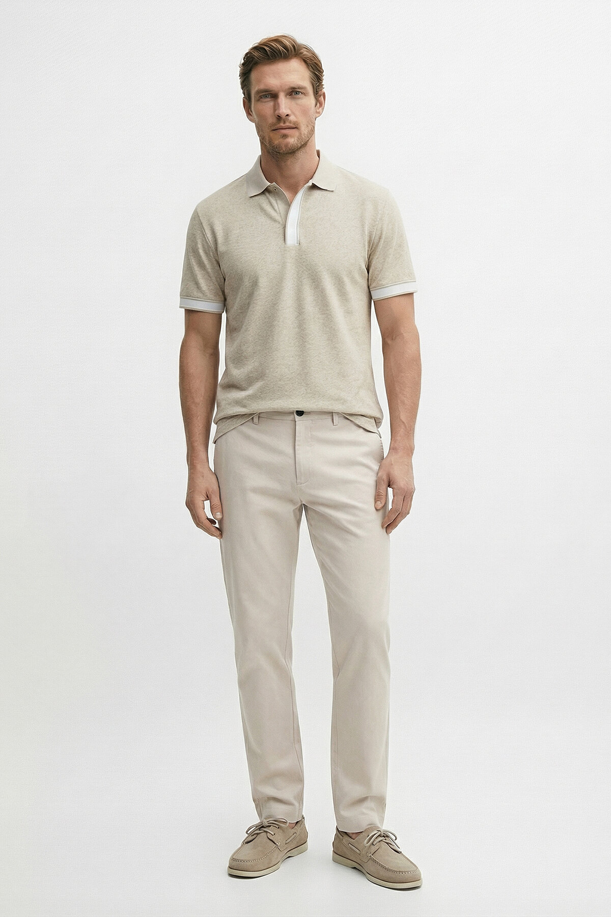 Naturel Keten Karışımlı Regular Fit Tişört (1)