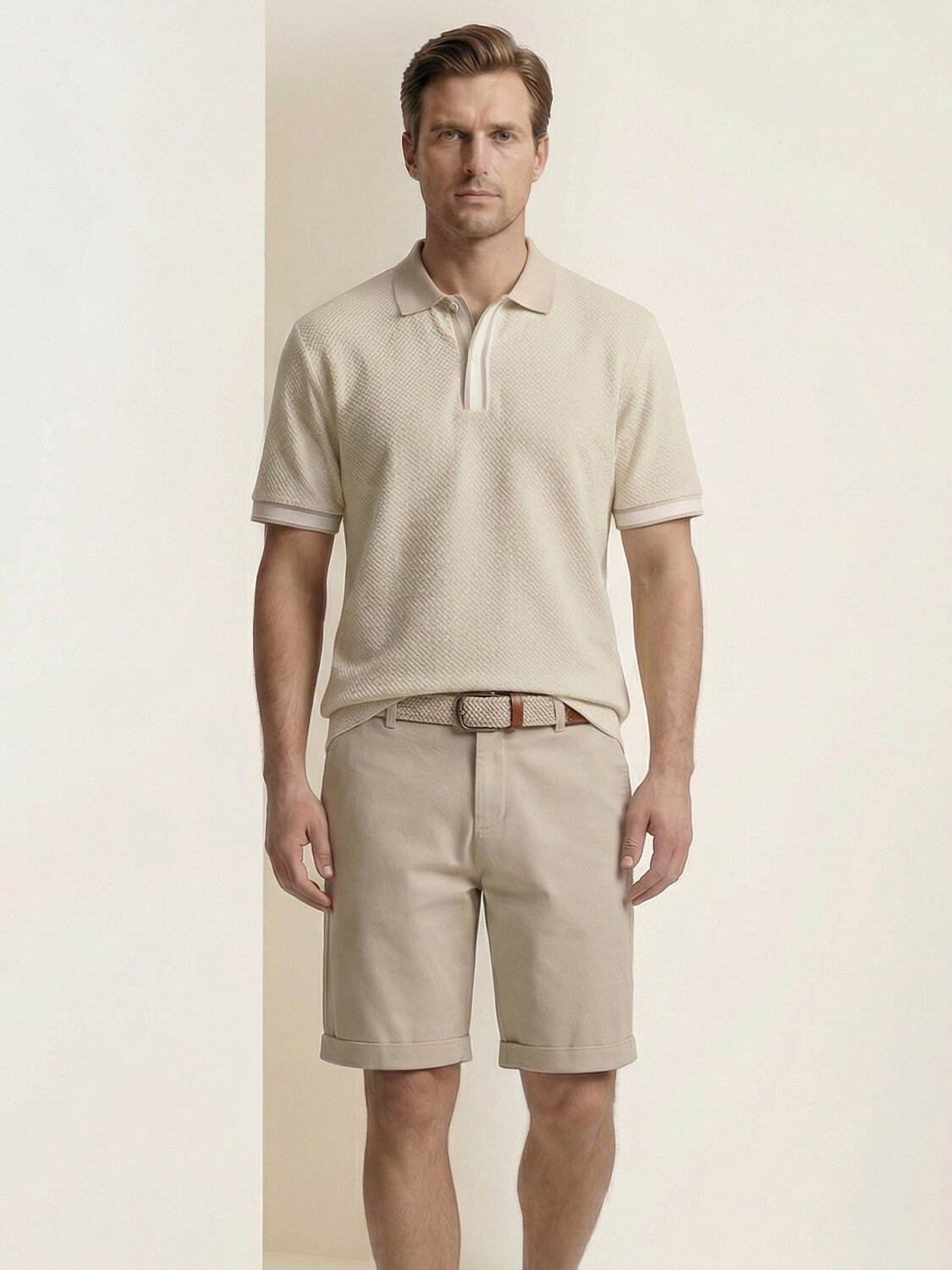 Naturel Keten Karışımlı Regular Fit Tişört