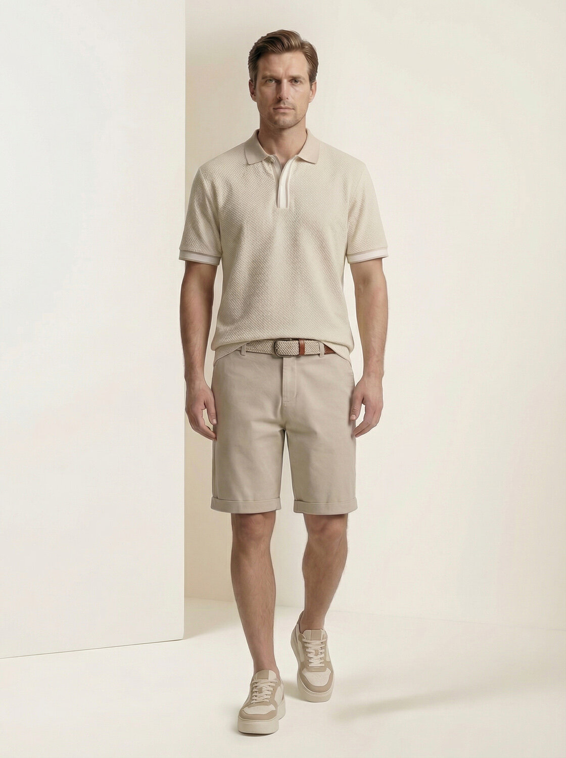 Naturel Keten Karışımlı Regular Fit Tişört (1)