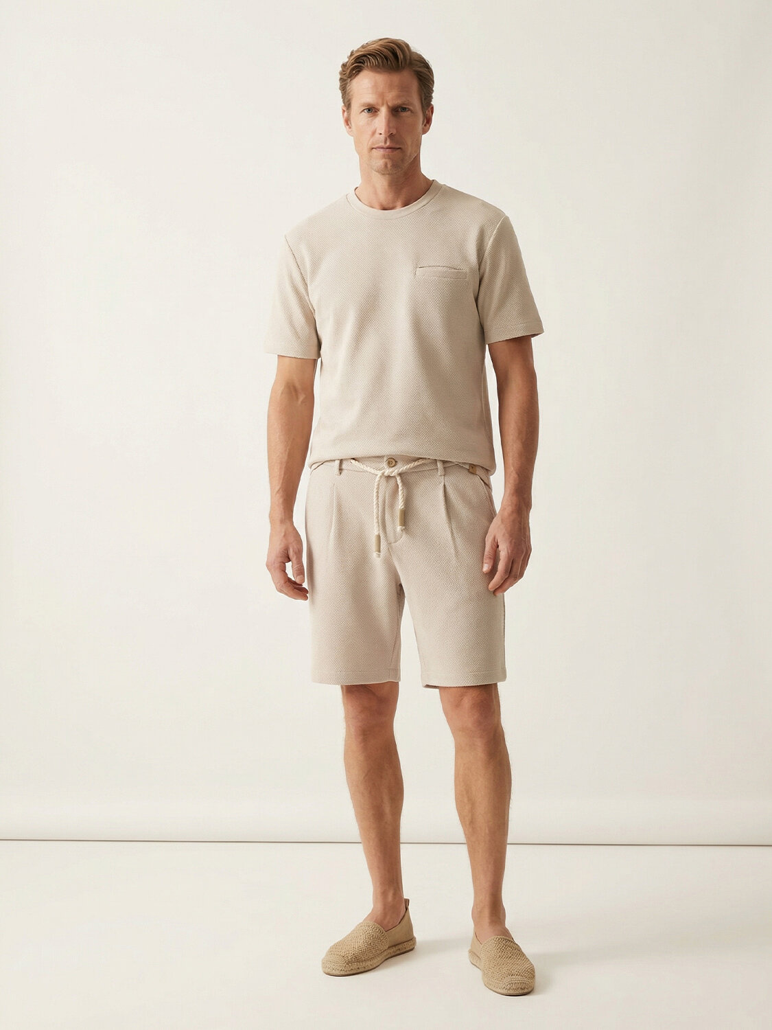 Naturel Pamuk Dokulu Regular Fit Tişört (1)