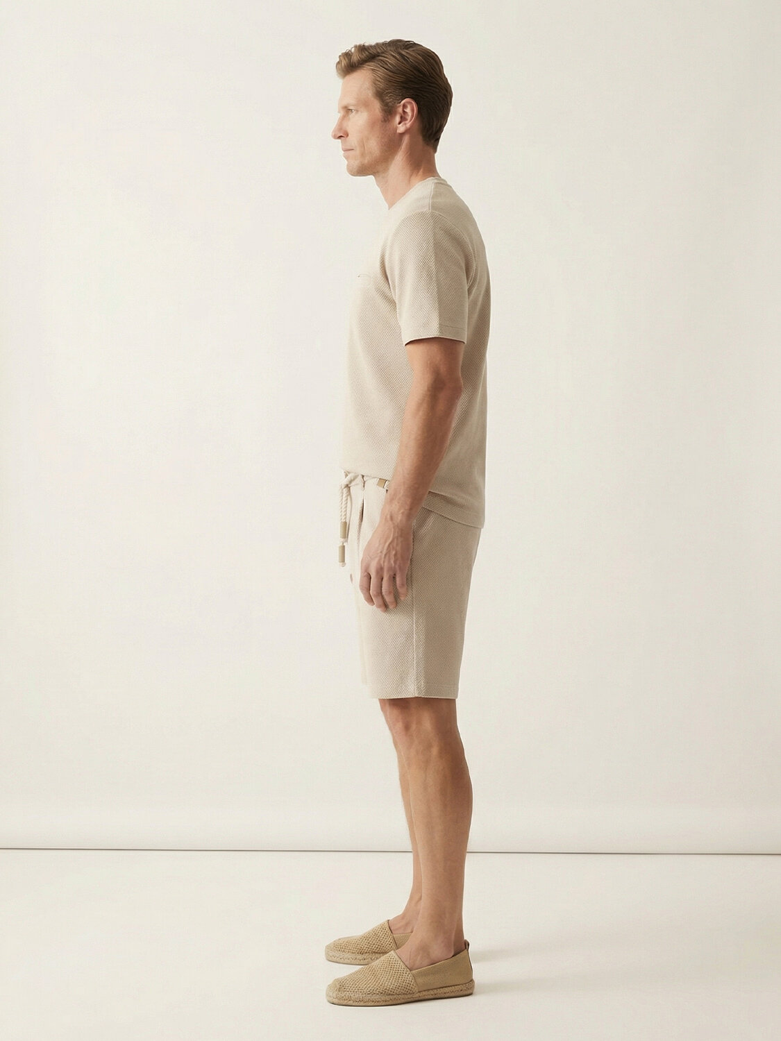 Naturel Pamuk Dokulu Regular Fit Tişört - 4