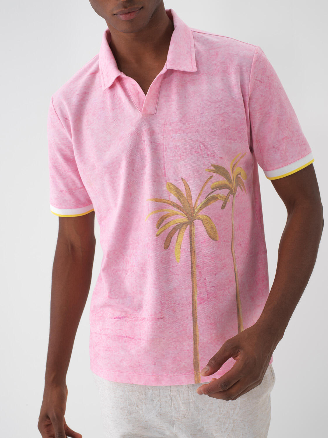 Pembe Pamuk Dokulu Regular Fit Tişört
