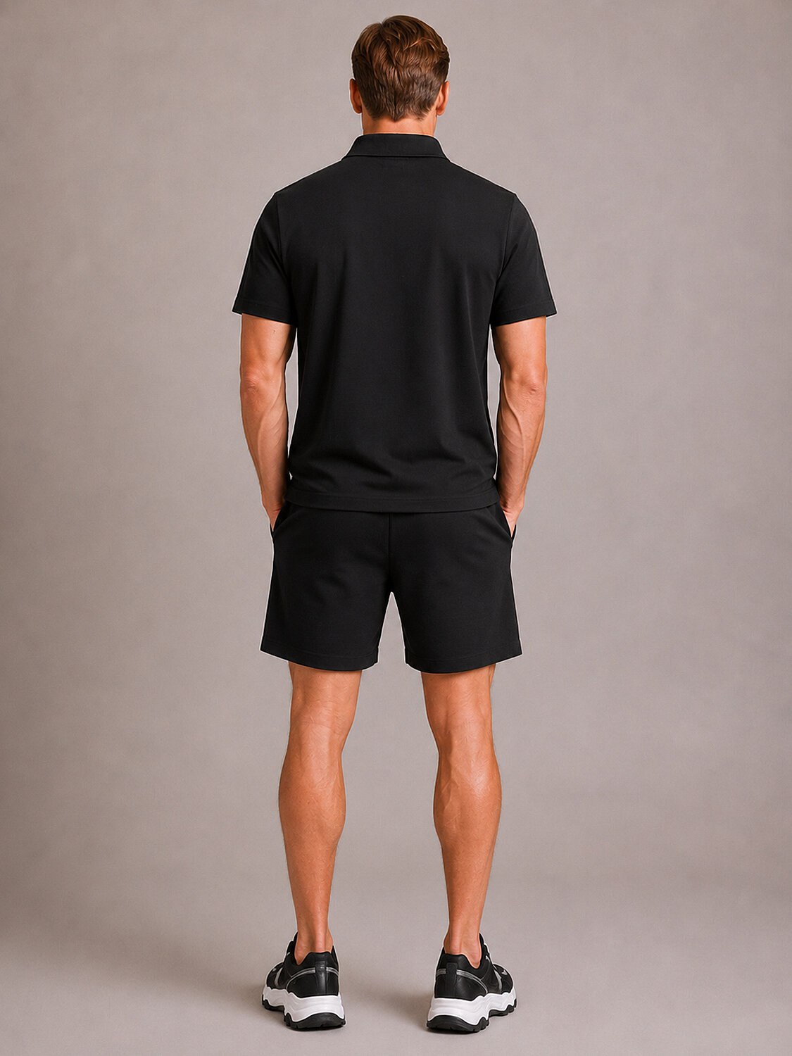 Siyah Pamuk Dokulu Regular Fit Tişört (4)