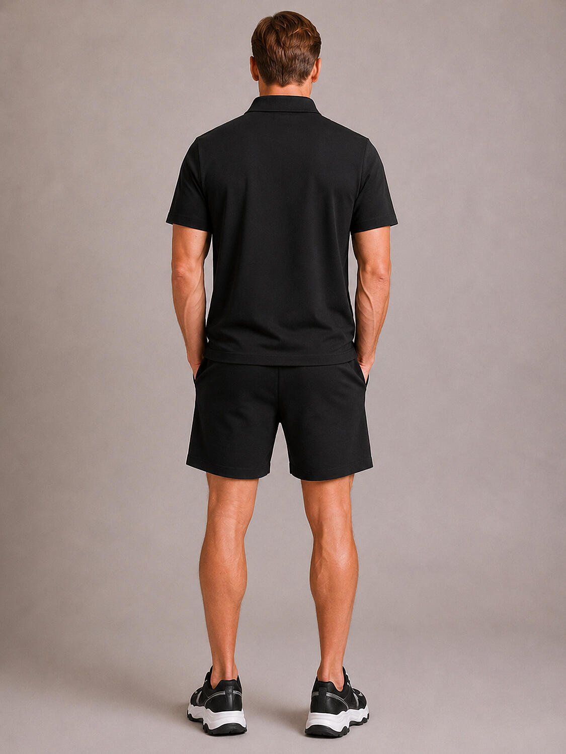 Siyah Pamuk Dokulu Regular Fit Tişört - 4