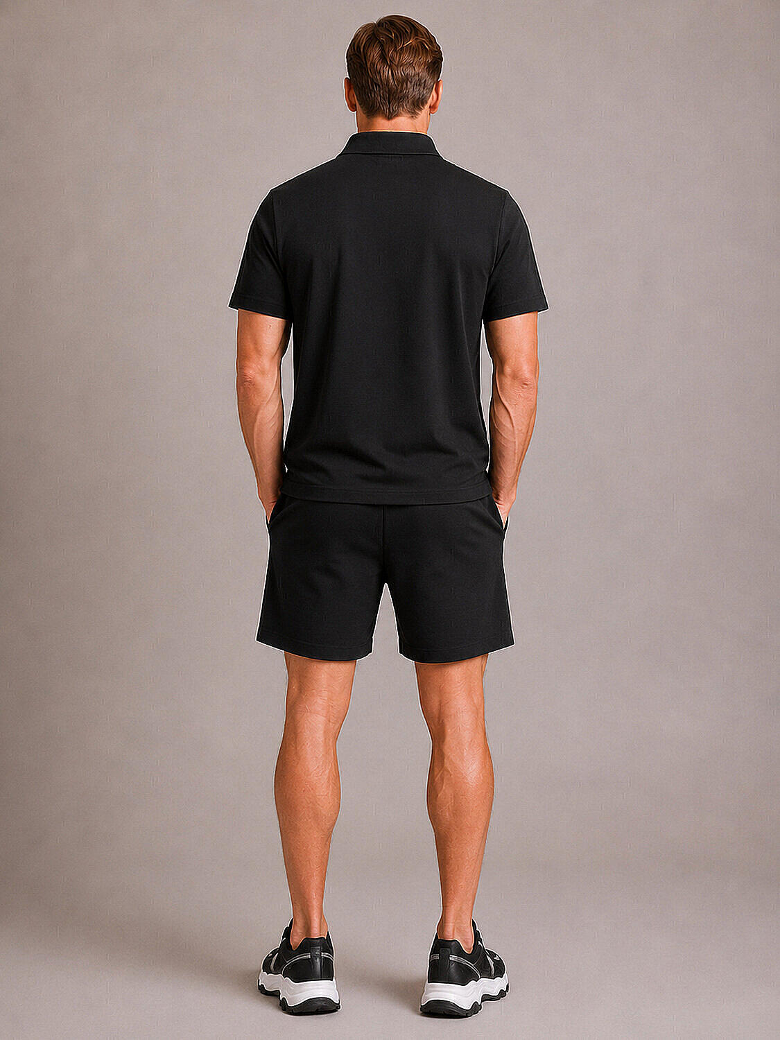 Siyah Pamuk Dokulu Regular Fit Tişört (4)