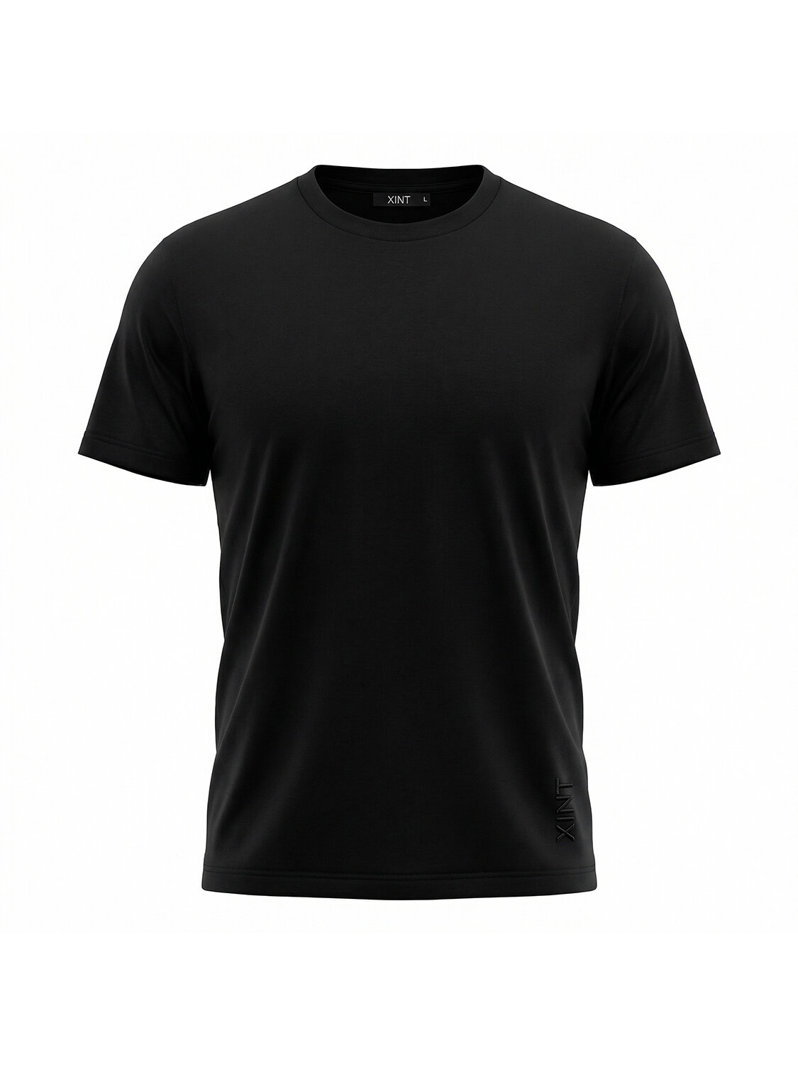 Siyah Pamuk Dokulu Regular Fit Tişört - 3