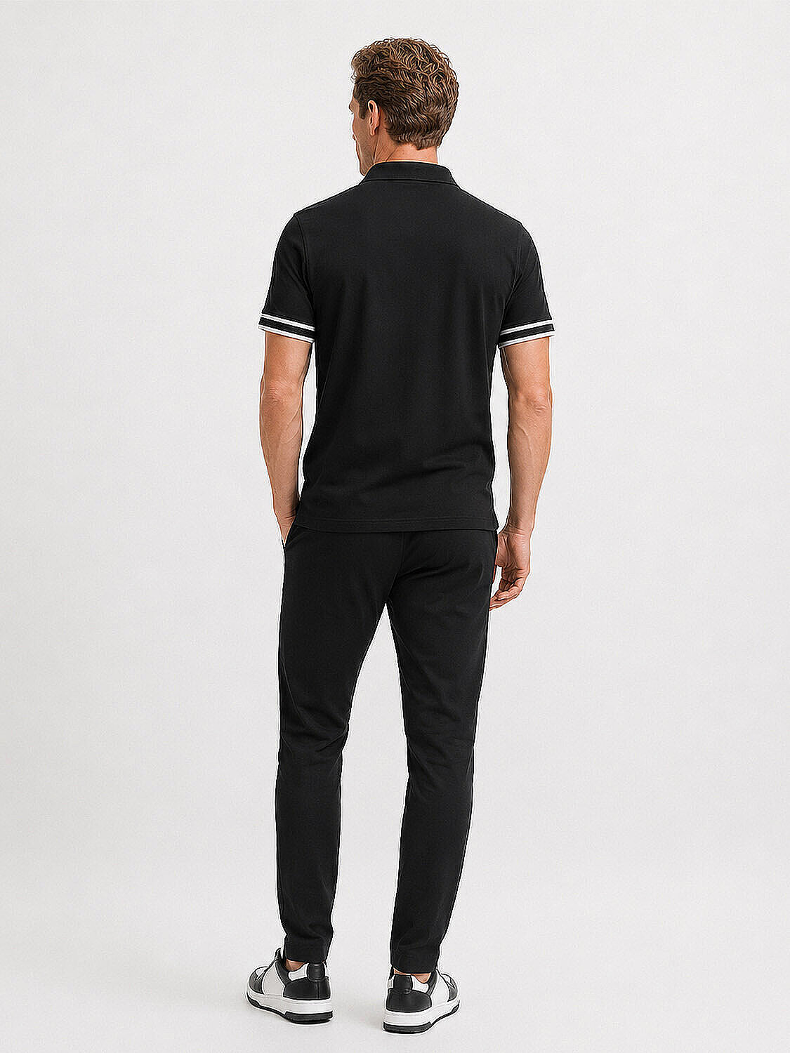 Siyah Pamuk Dokulu Regular Fit Tişört (4)