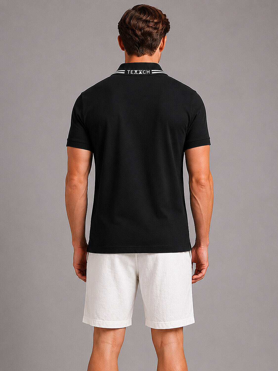 Siyah Pamuk Dokulu Regular Fit Tişört (3)
