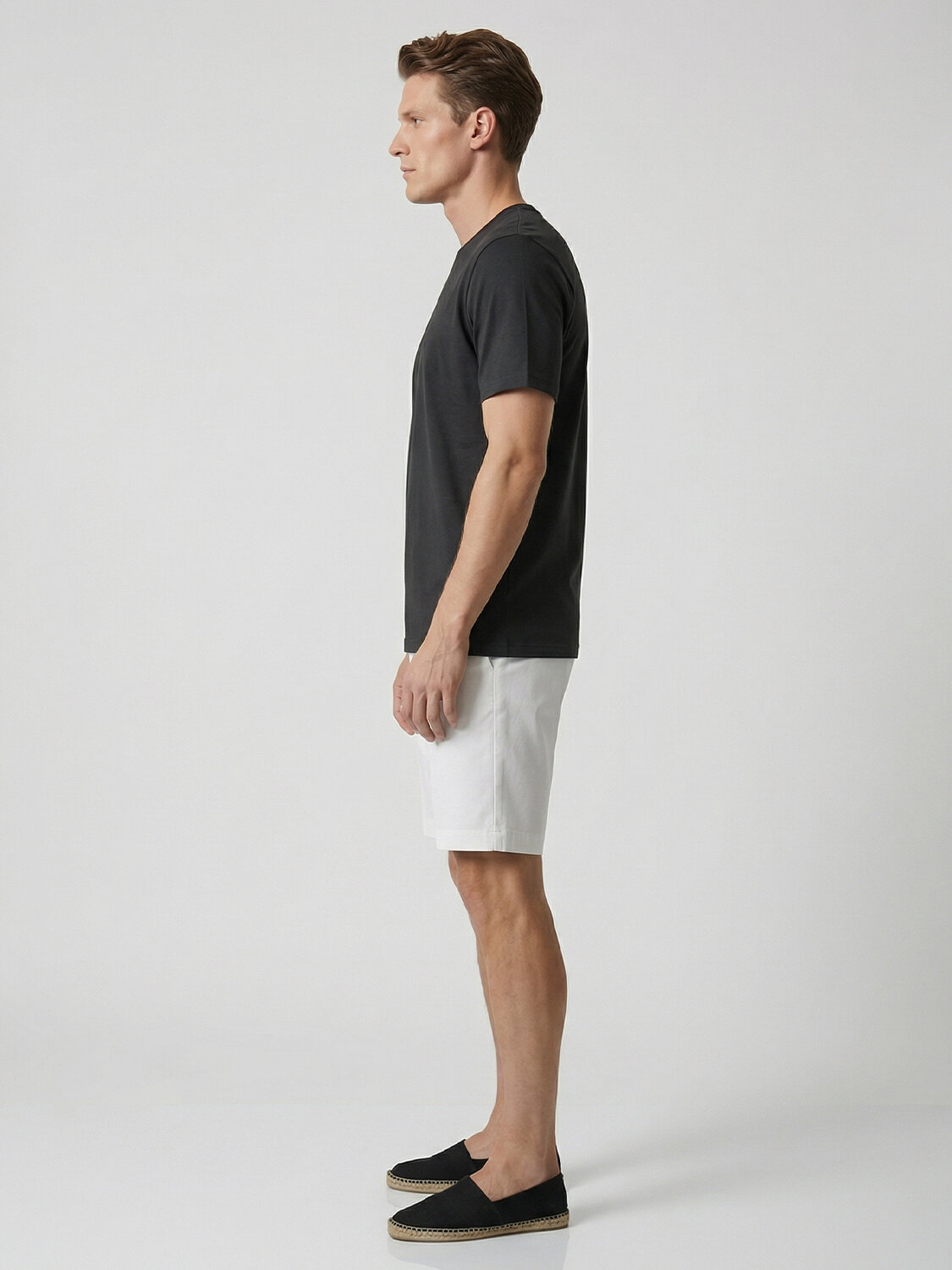 Siyah Pamuk Dokulu Slim Fit Tişört - 3