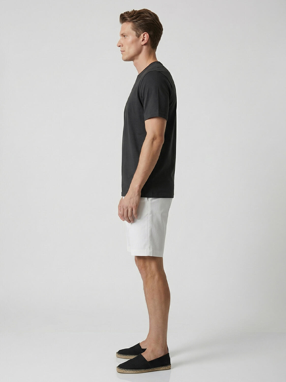 Siyah Pamuk Dokulu Slim Fit Tişört - 3