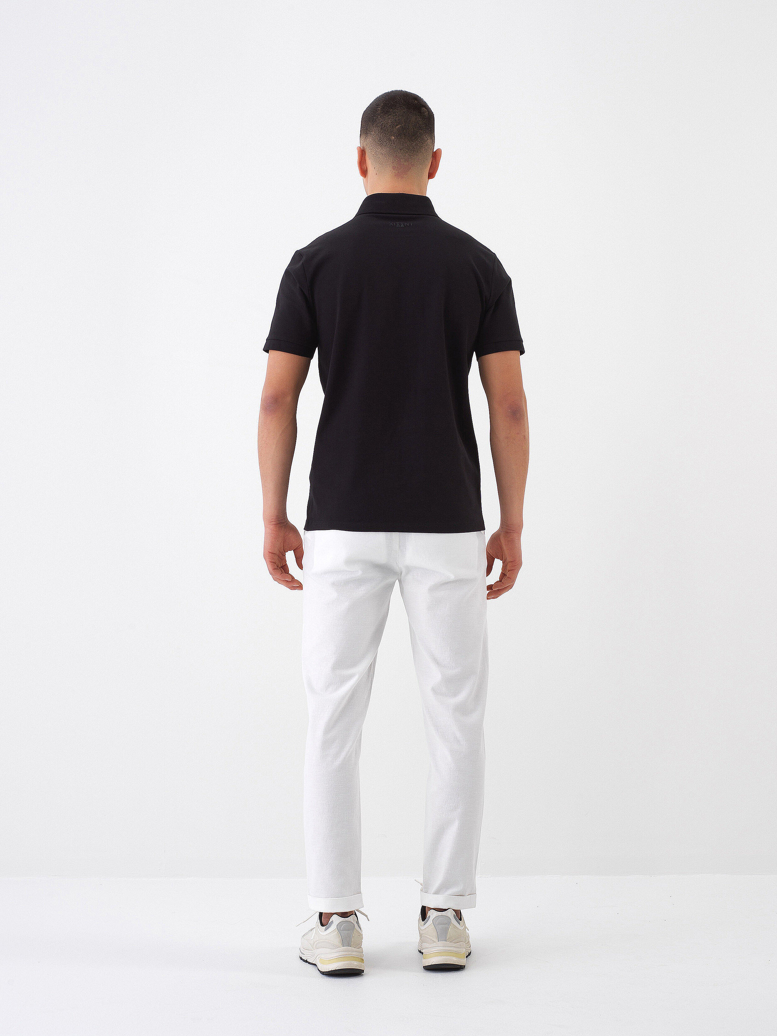 Siyah Pamuk Dokulu Slim Fit Tişört - 4