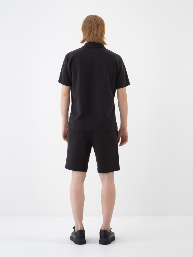 Siyah Modal Karışımlı Regular Fit Tişört (5)