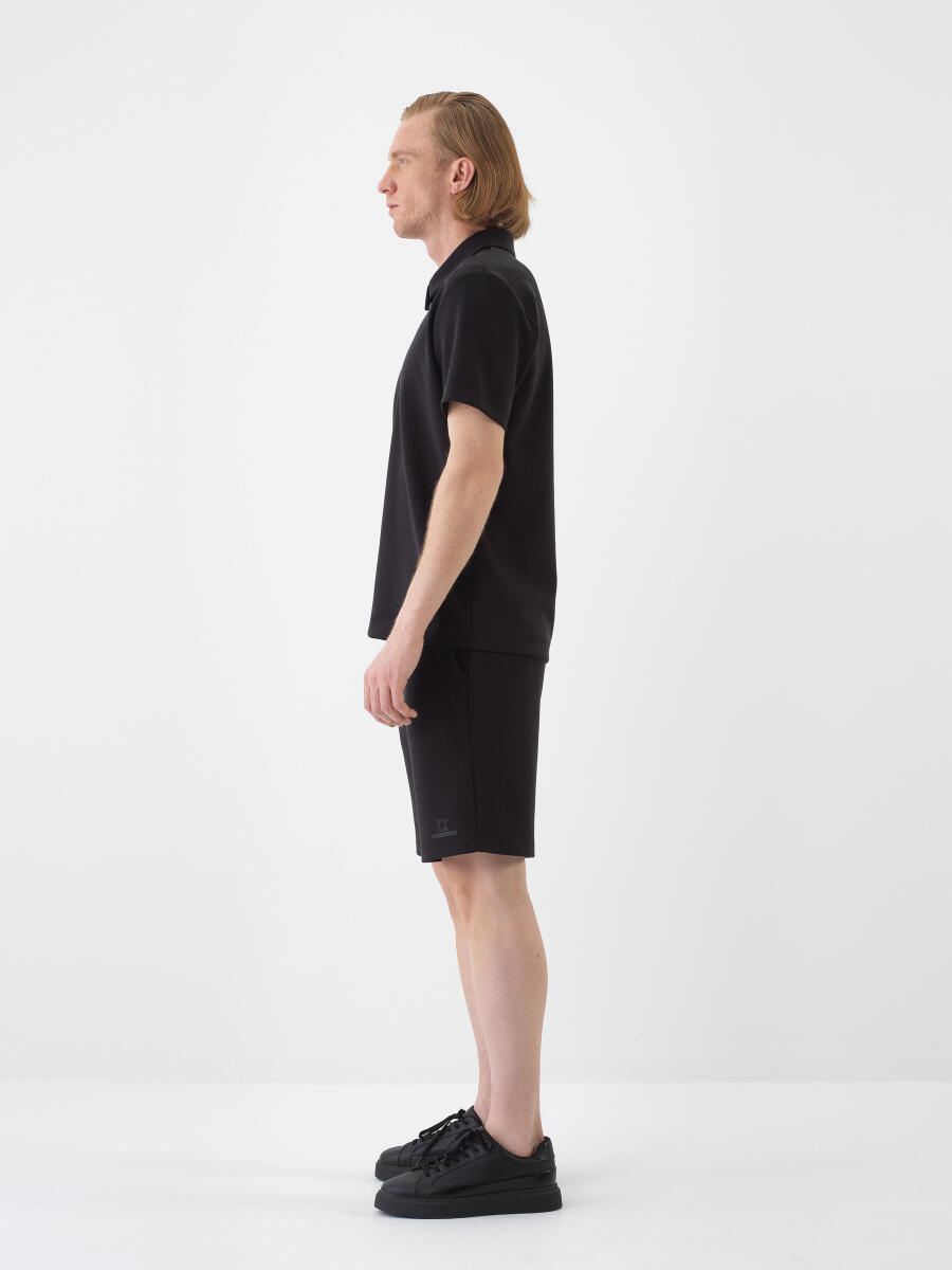 Siyah Modal Karışımlı Regular Fit Tişört - 3
