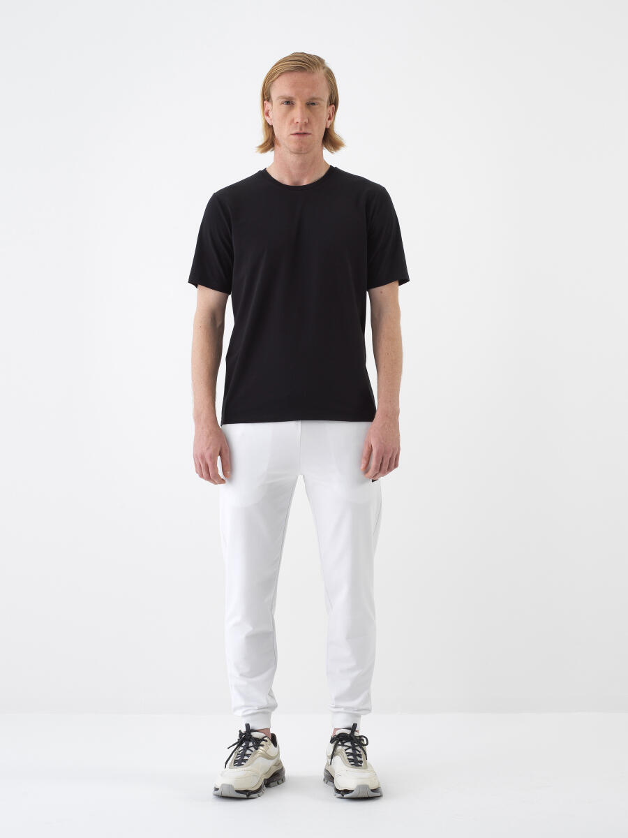 Siyah Pamuk Dokulu Slim Fit Tişört - 2