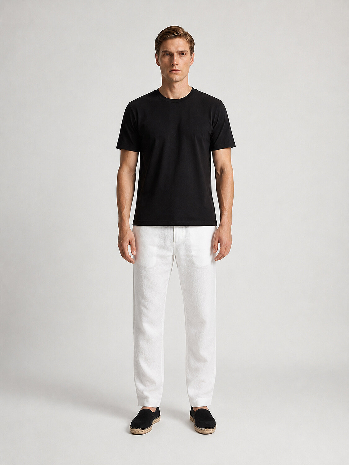 Siyah Pamuk Dokulu Slim Fit Tişört (1)