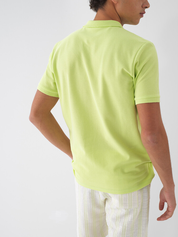 Yeşil Pamuk Dokulu Regular Fit Tişört - 5