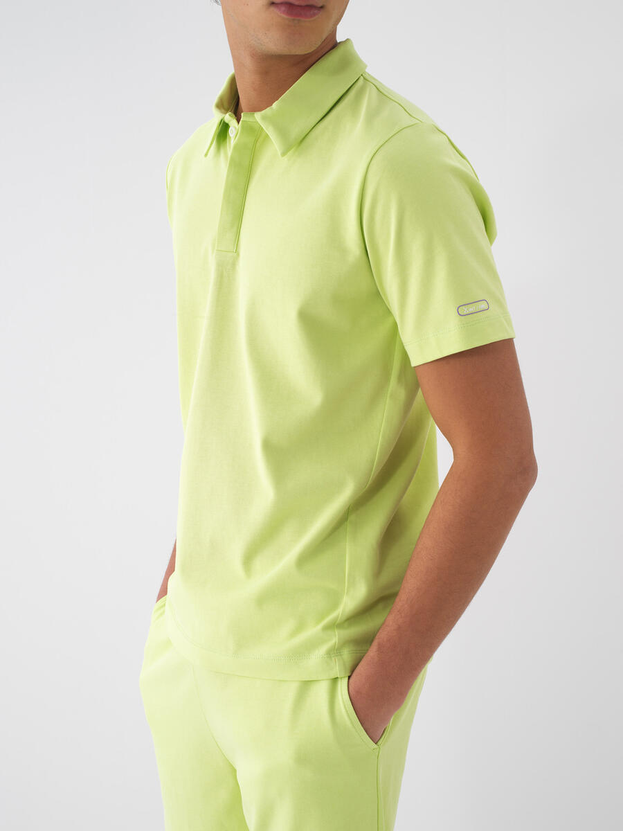 Yeşil Pamuk Dokulu Regular Fit Tişört - 1