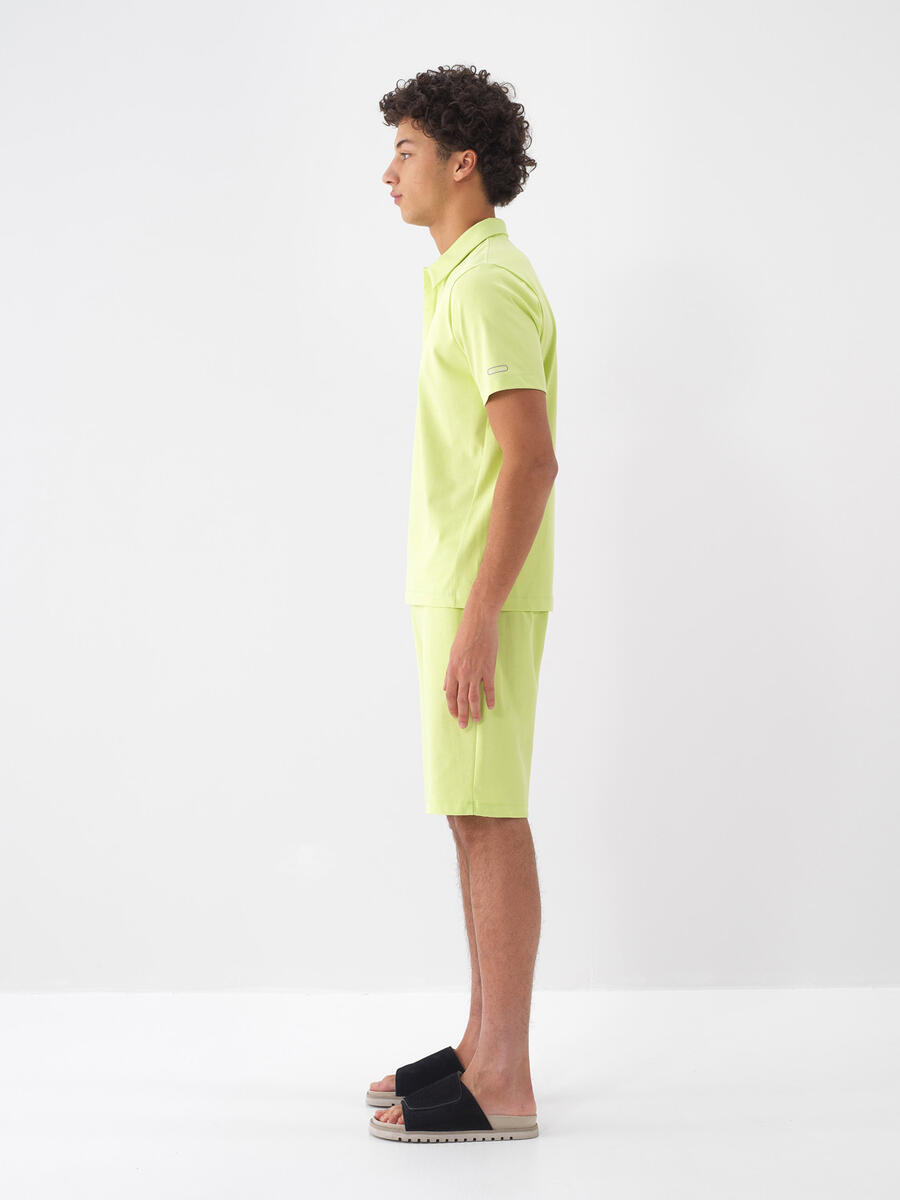 Yeşil Pamuk Dokulu Regular Fit Tişört - 4