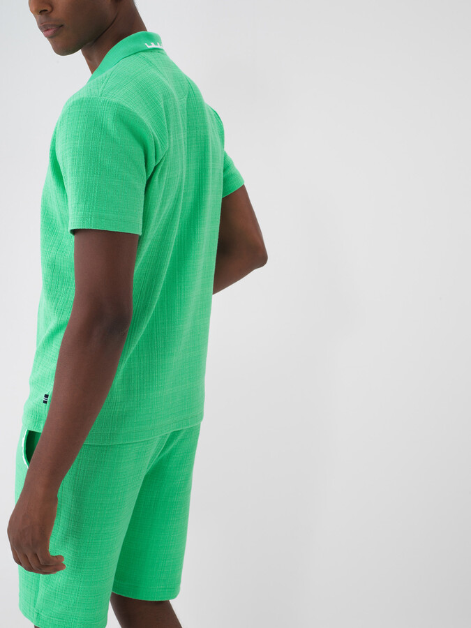 Yeşil Pamuk Dokulu Regular Fit Tişört - 5