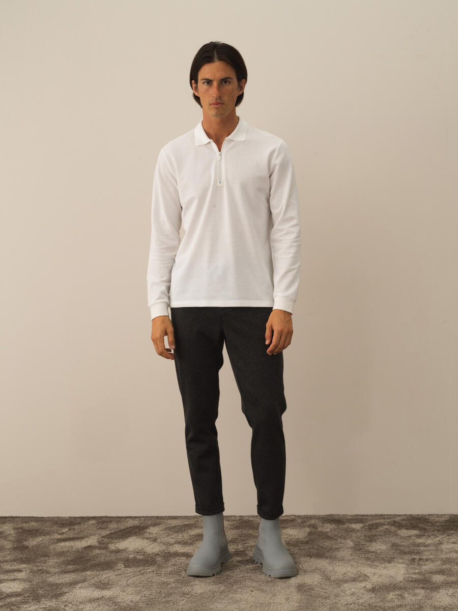 Beyaz Regular Fit Basic Polo Tişört - 2