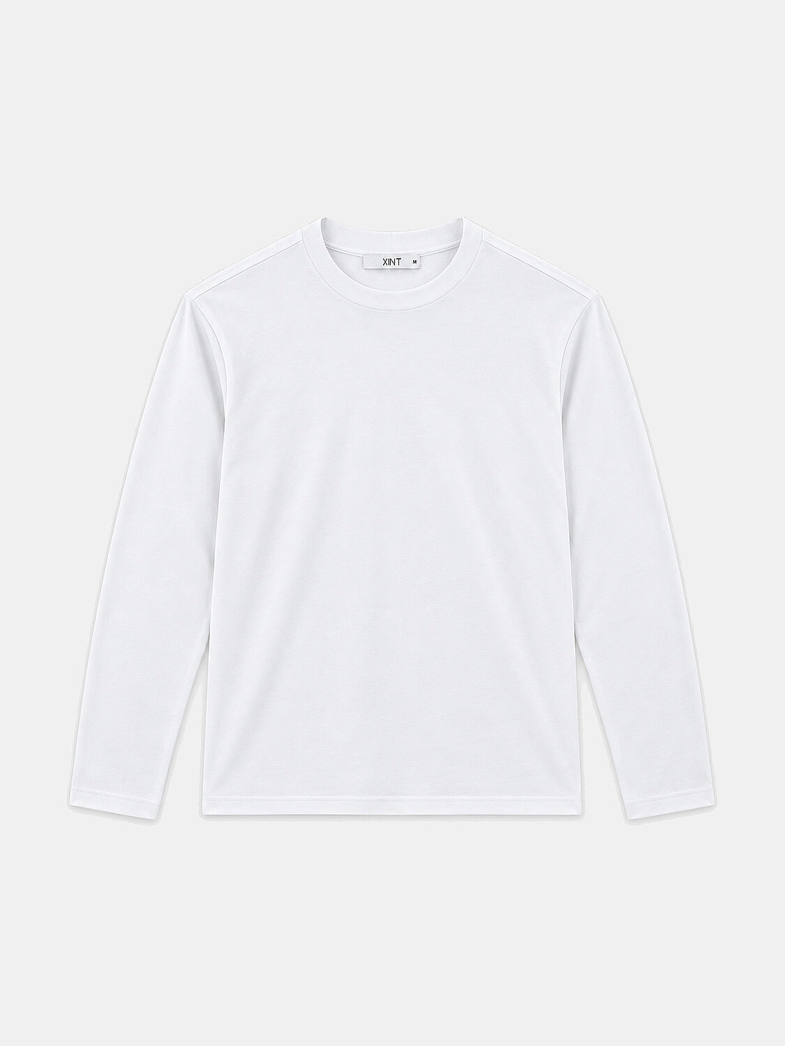 Beyaz Slim Fit Bisiklet Yaka Modal Uzun Kol Tişört - 1