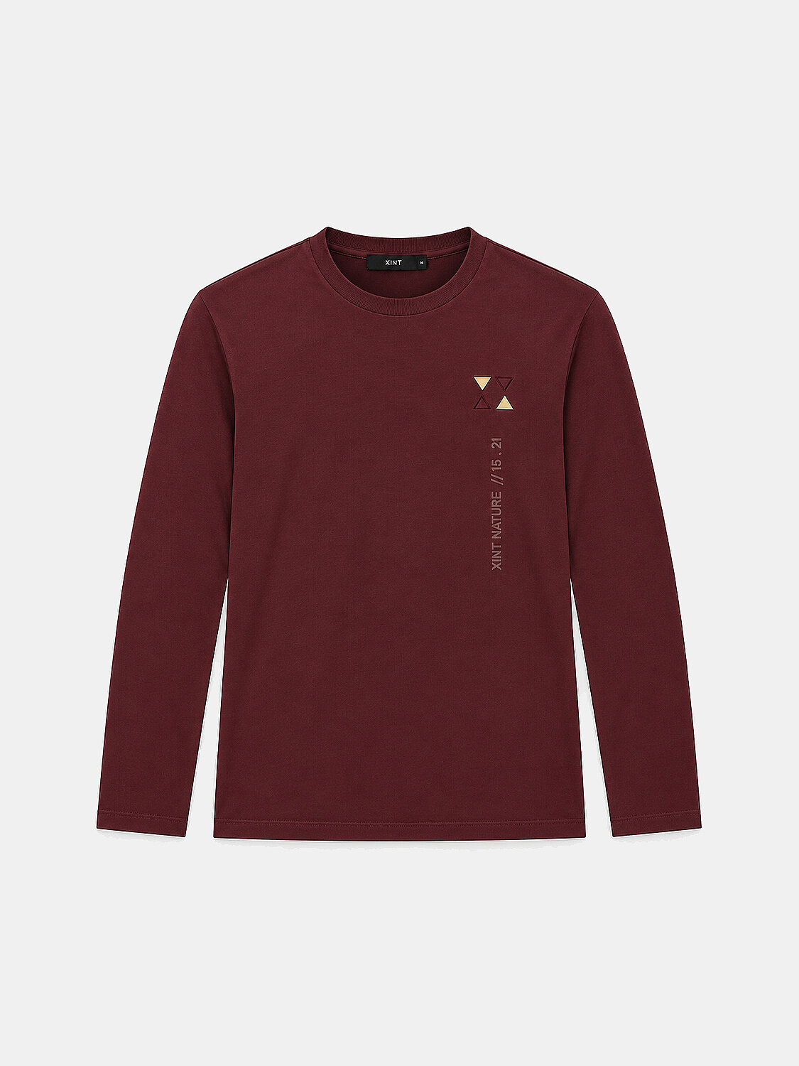 Bordo Pamuk Dokulu Regular Fit Uzun Kollu Tişört (1)