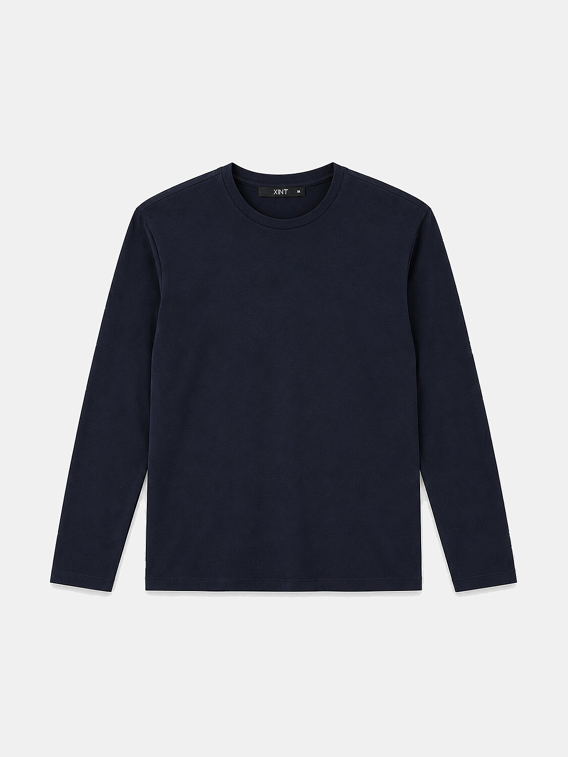 Lacivert Modal Dokulu Slim Fit Uzun Kollu Tişört - 1