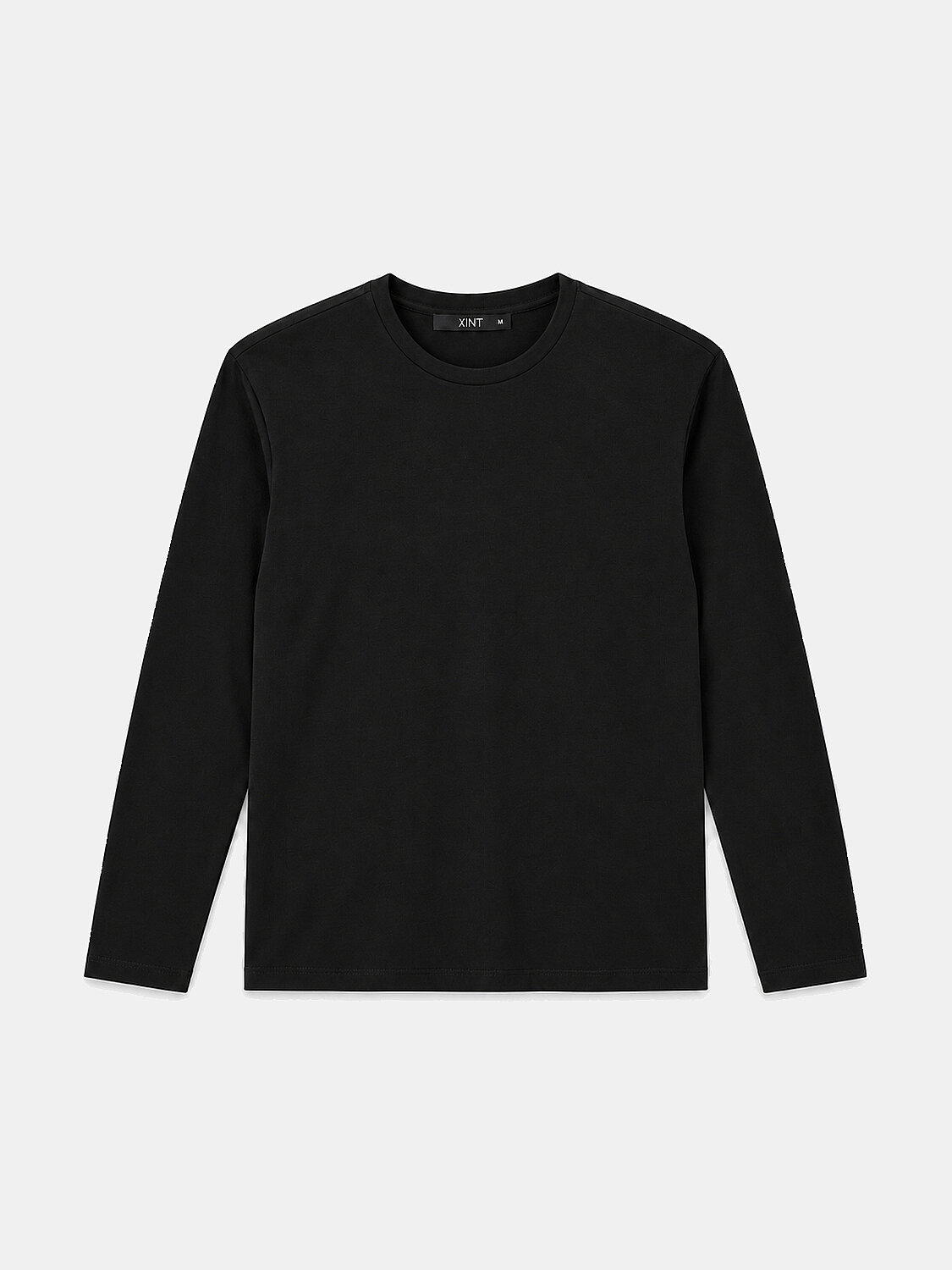 Siyah Modal Dokulu Slim Fit Uzun Kollu Tişört