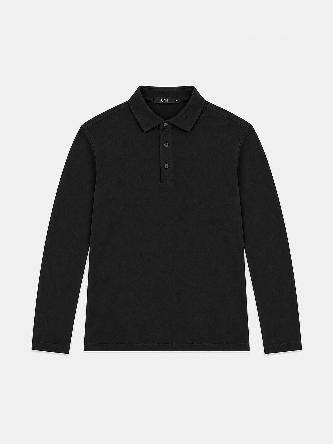 Siyah Modal Dokulu Slim Fit Uzun Kollu Tişört