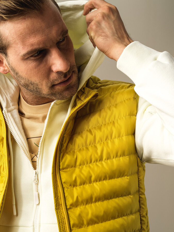 Sarı Formunu Koruyan Regular Fit Şişme Yelek - Xint