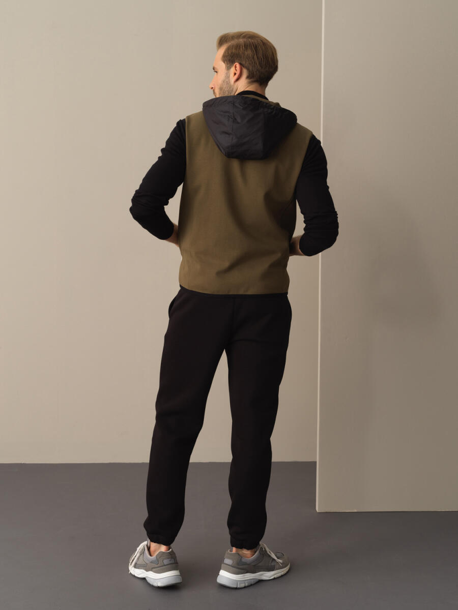 Haki Pamuk Dokulu Pamuklu Regular Fit Yelek - 4