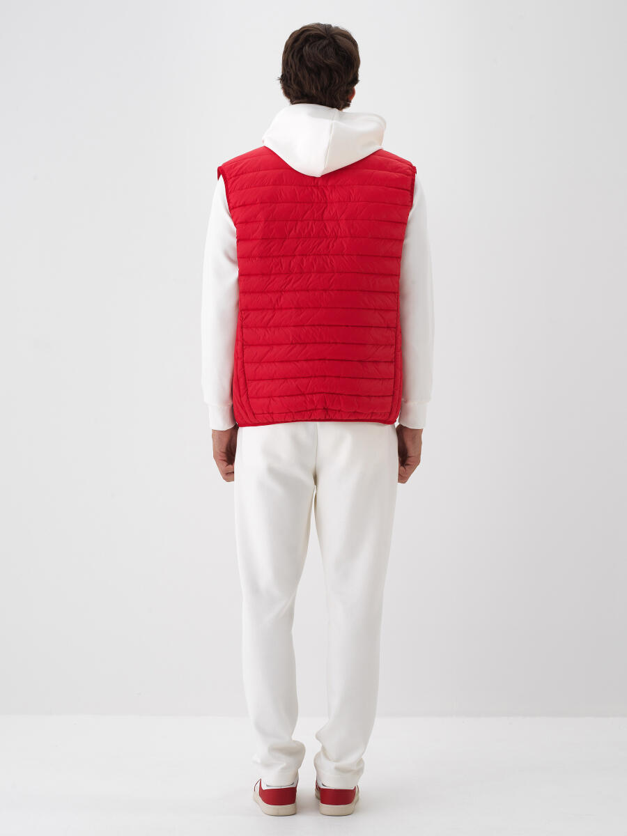 Kırmızı Formunu Koruyan Regular Fit Yelek - 4