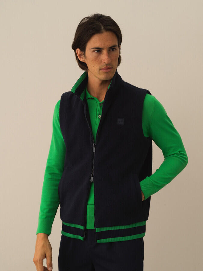Xint Toptan Lacivert Pamuk Dokulu Regular Fit Yelek