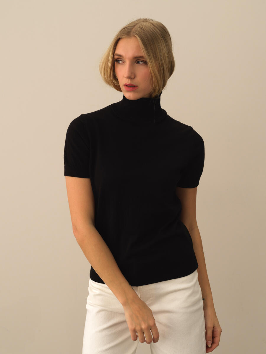 Half Turtleneck Regular Fit Basic Sweater - 3