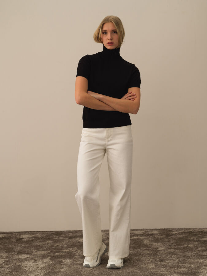 Half Turtleneck Regular Fit Basic Sweater - Xint