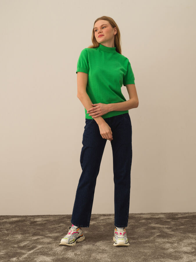 Half Turtleneck Regular Fit Basic Sweater - Xint