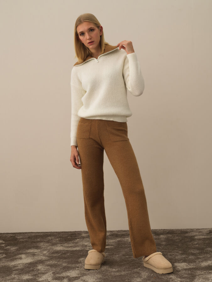 Half Zippered Regular Fit Sweater - Xint