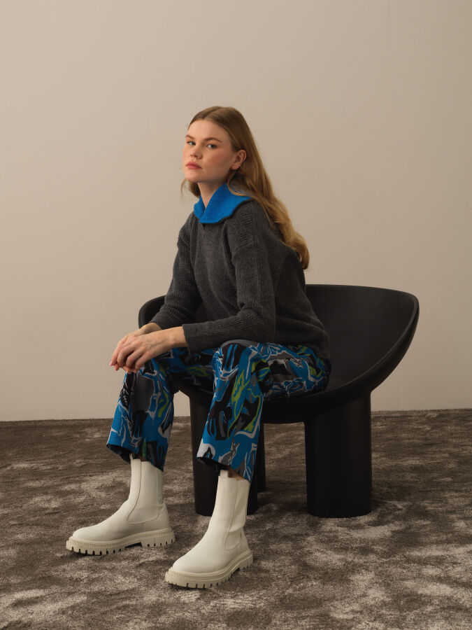 Half Zippered Regular Fit Sweater - Xint