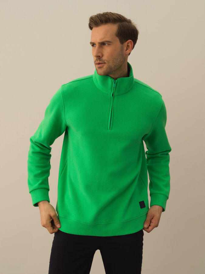 Half Zippered Regular Fit Sweatshirt - Xint