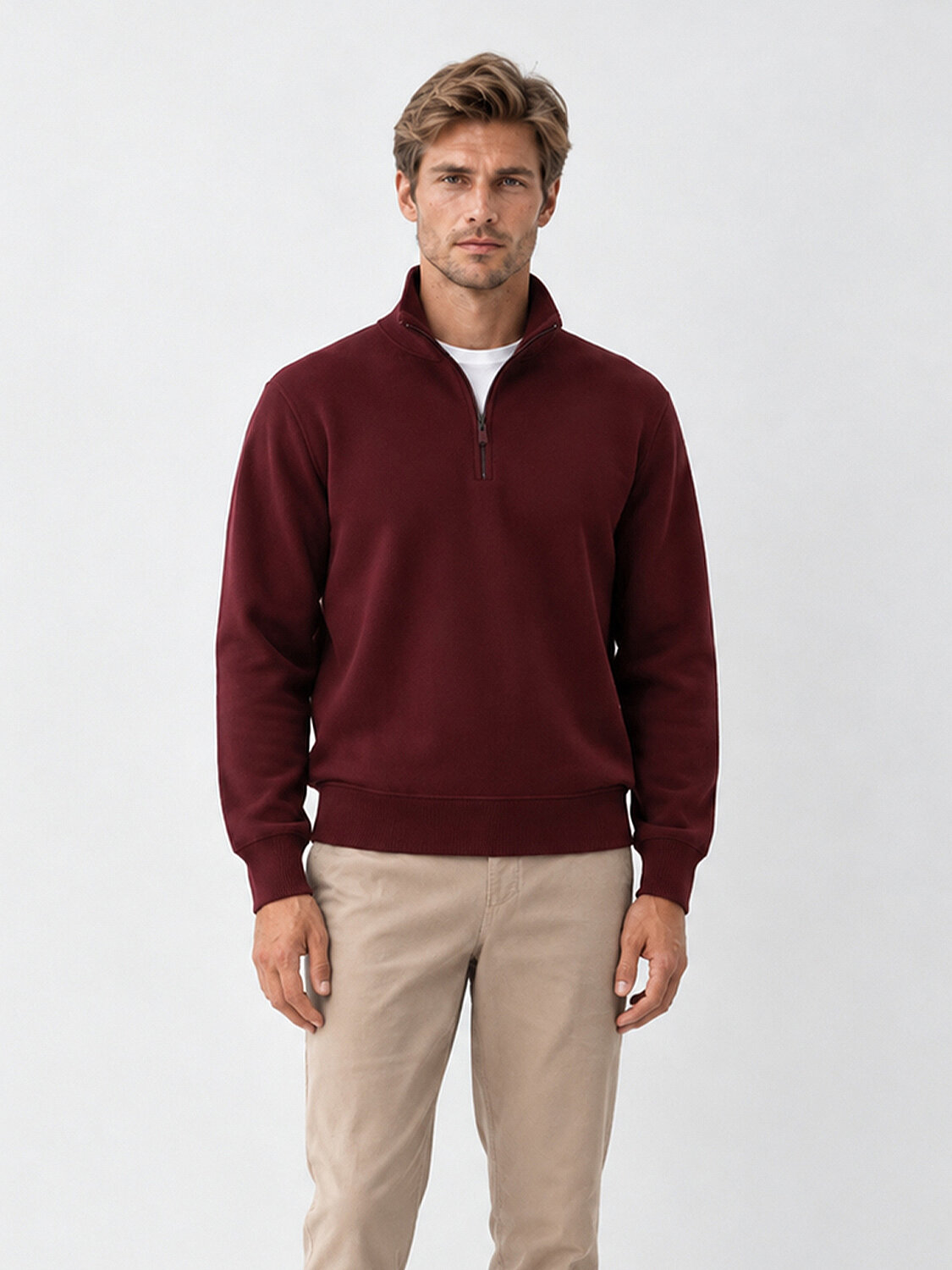 Half Zippered Regular Fit Sweatshirt - 3