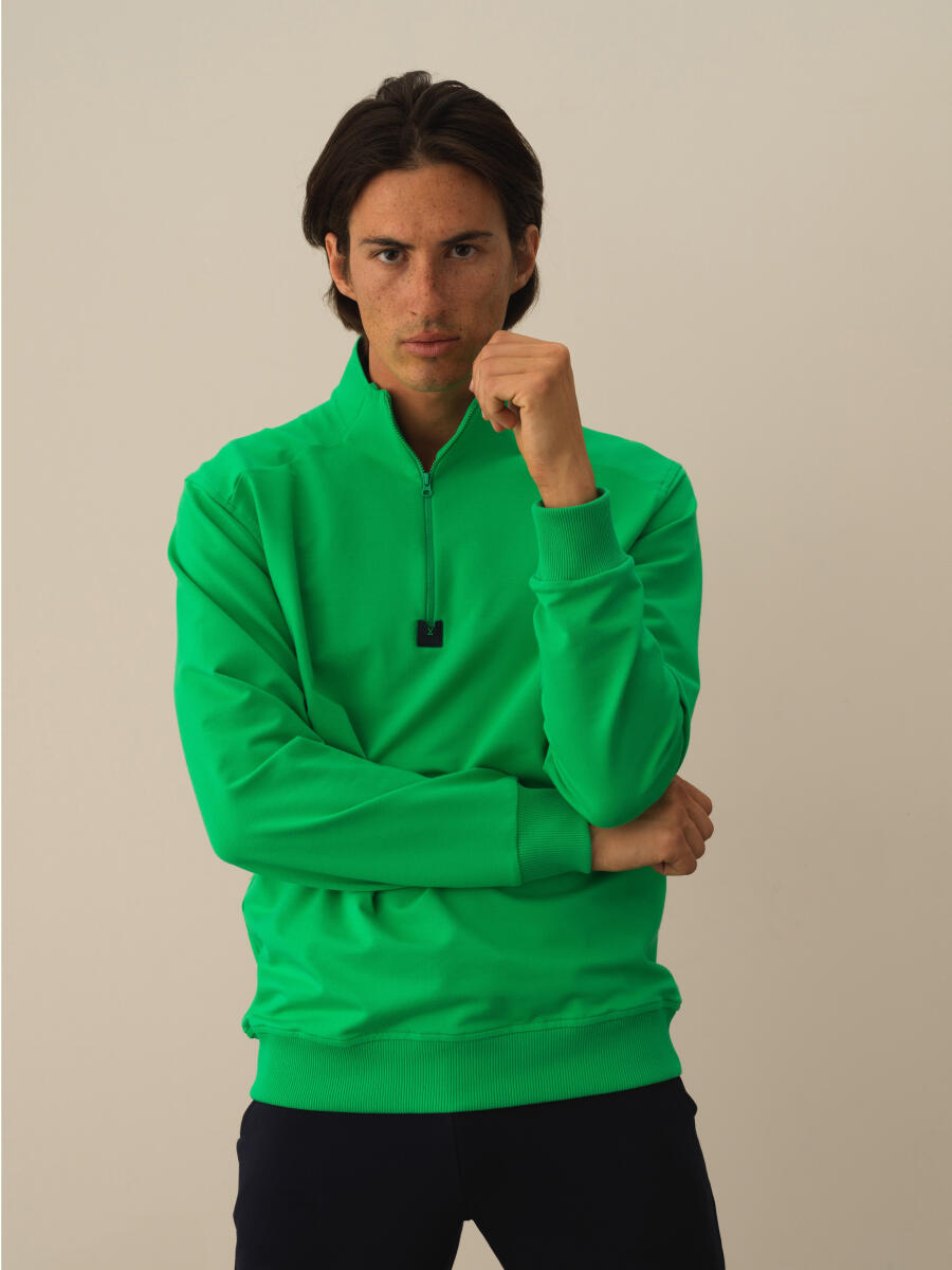 Half Zippered Regular Fit Sweatshirt