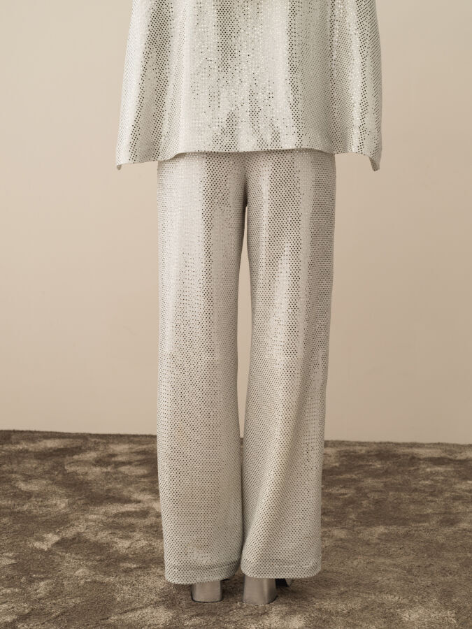 High Waist Oversized Glitter Pants - Xint