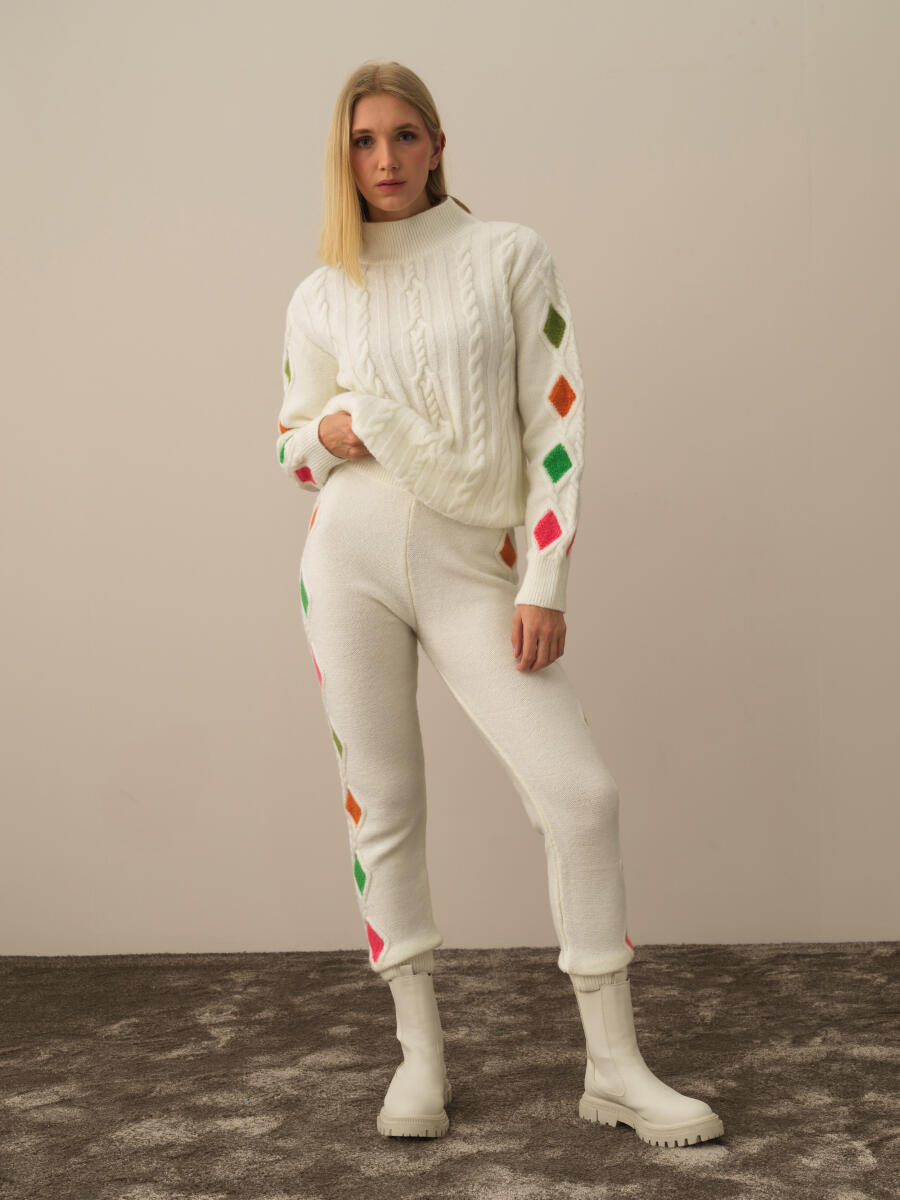 High Waist Oversized Knit Pants - 2