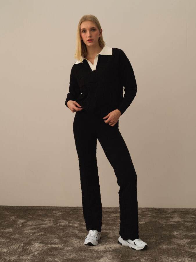 High Waist Oversized Knit Pants - Xint